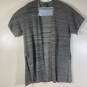 EILEEN FISHER Size Small Kimono Cardigan Sweater Open Front Tunic Tencel Knit